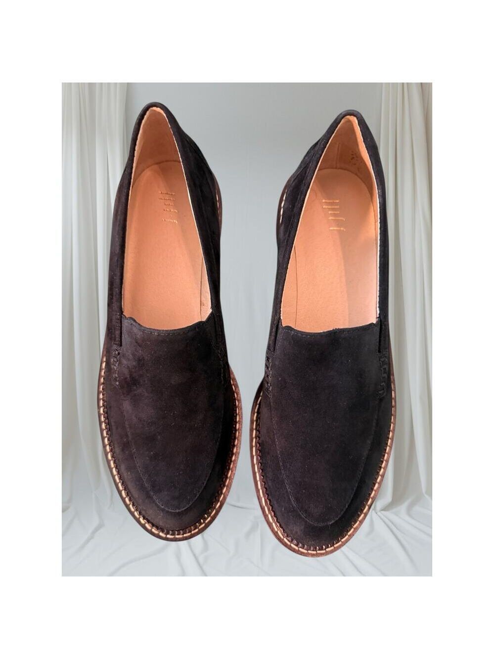J.Jill Black Suede Lug Sole Loafers Women’s Platform Slip-On Comfort Shoes 7.5